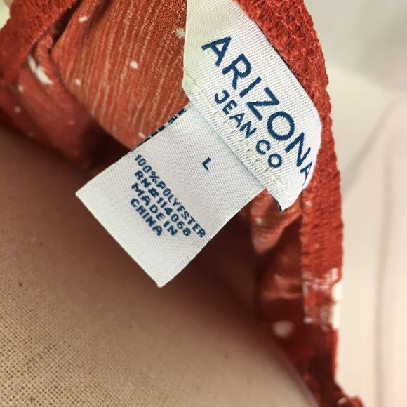 Arizona Jean Co Floral Sundress Rust White Large - Picture 12 of 12